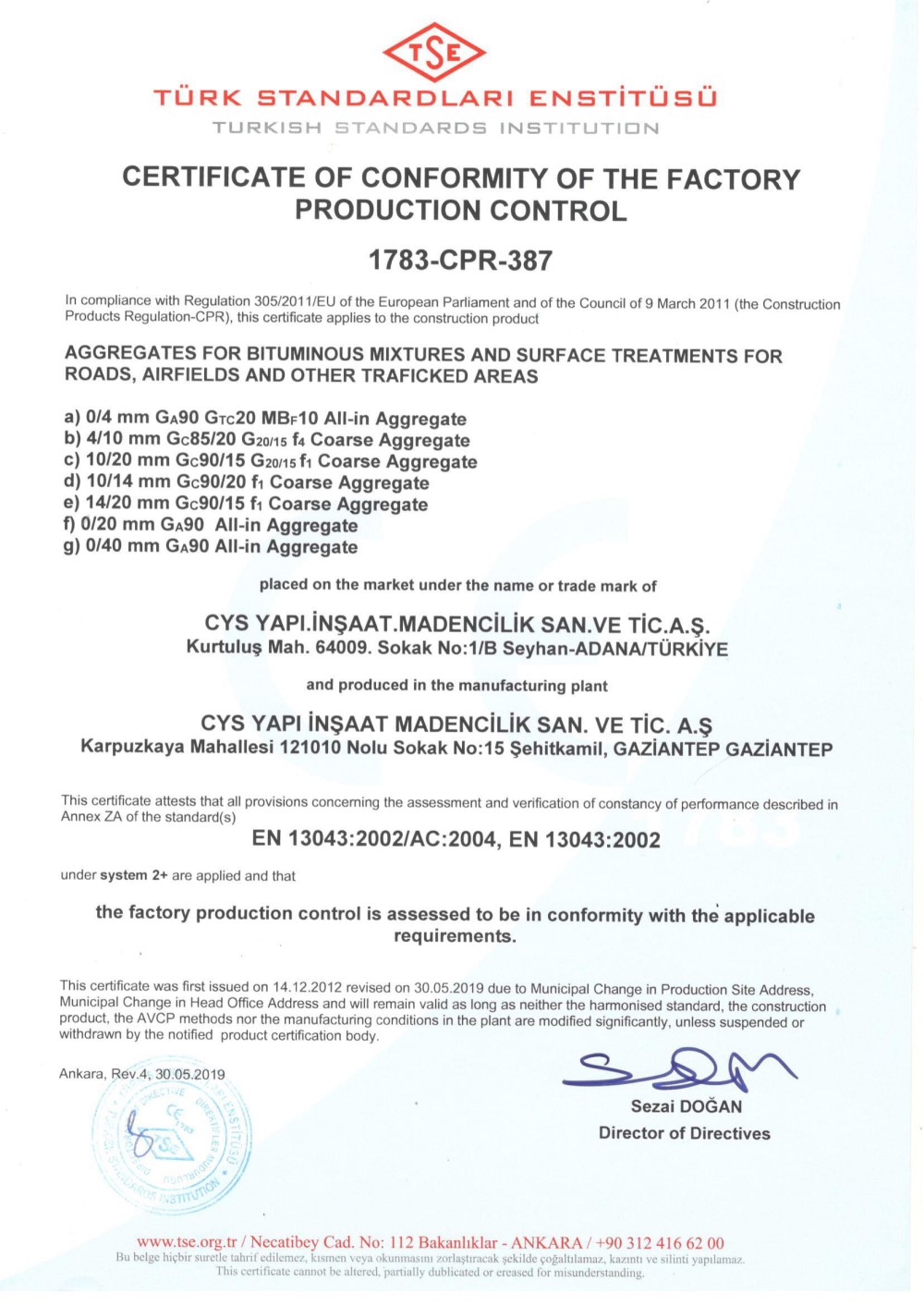 Cys Yapı | CE 13043