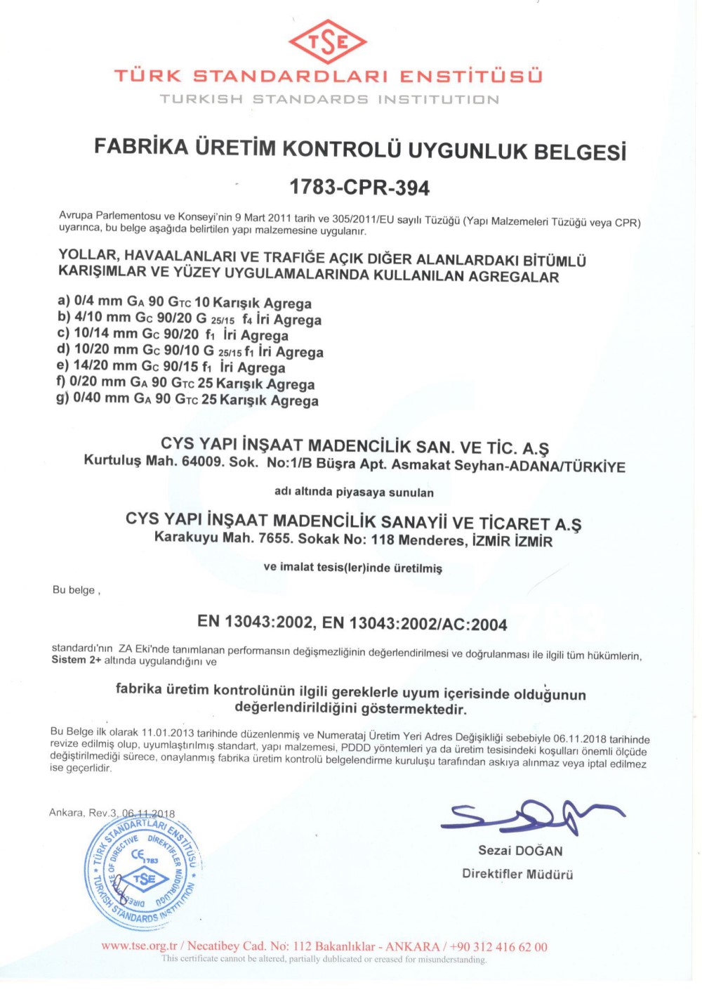 Cys Yapı | CE 13043